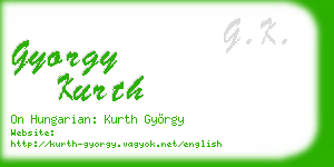 gyorgy kurth business card